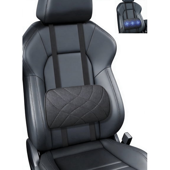 Ergonomic Electric Lumbar Support Pillow – Vibrating Car Seat Back Massager Cushion with Memory Foam, Adjustable Height, Universal Fit for Car, SUV & Truck, Relieves Back Pain & Driving Fatigue