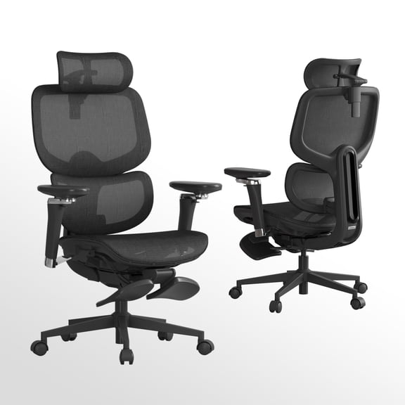 Professional D2 Ergonomic Mesh Office Chair with Dynamic Lumbar Support & 3D Headrest, Dual-Axis Armrests, 136° Recline, 300LBS