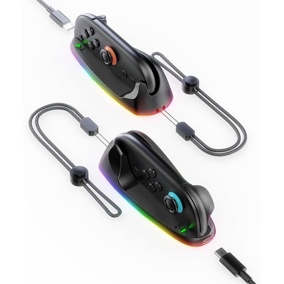 Ergonomic FPS Gaming Charging Mouse Grip Compatible with  Switch 2 JoyCons, Mini Portable Charging Mice for Pokemon Pokopia Game Accessories,2 Pack