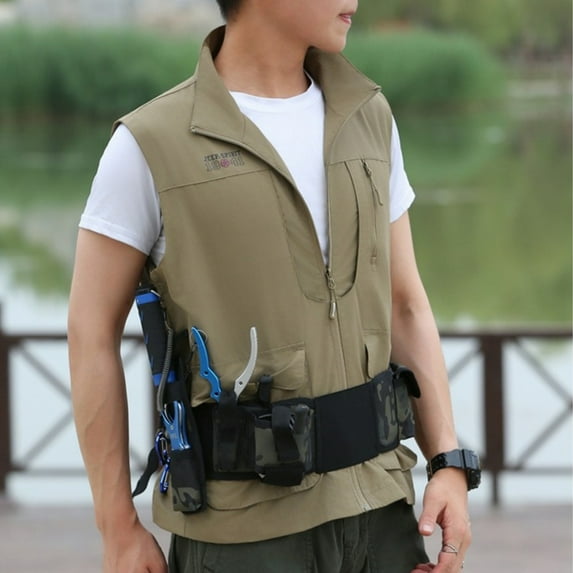 Ergonomic Fishing Waist Belt - Adjustable, Lightweight, and Comfortable with Multiple Pockets for Tackle Storage