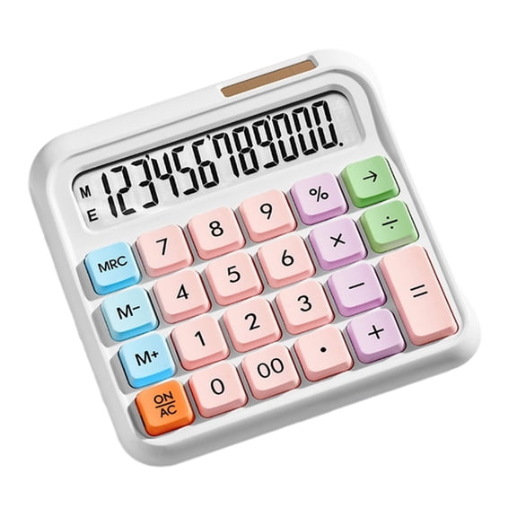 Ergonomic Flexible Calculator 12 Digit Display Anti Slip Base Solar Charging Lightweight Design Long-lasting Controls Pe