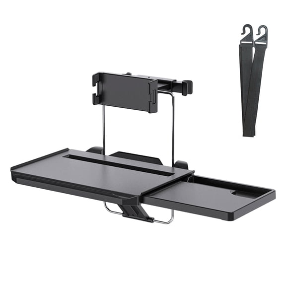 Ergonomic Foldable Car Steering Wheel Table ABS Back Seat Headrest Tray for Comfortable Work and Dining in Vehicle