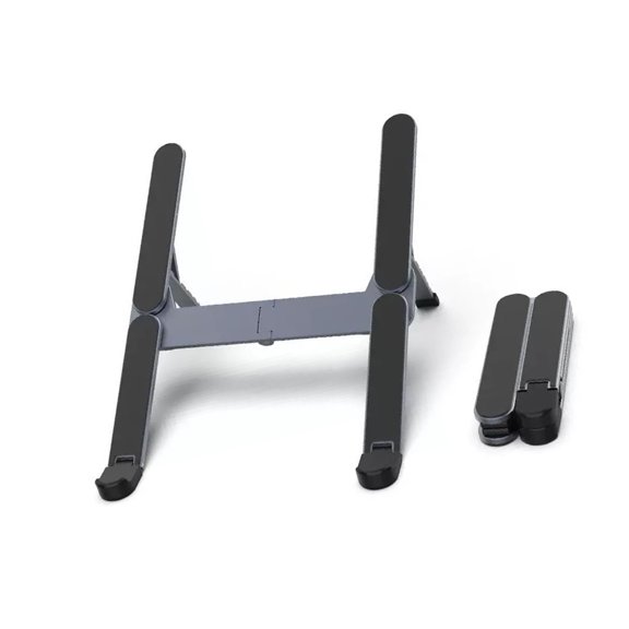 Ergonomic Foldable Laptop Risers With 6 Adjustable Heights NonSlip Silicone Pad Ventilation Design Portable Aluminum Computer Stand