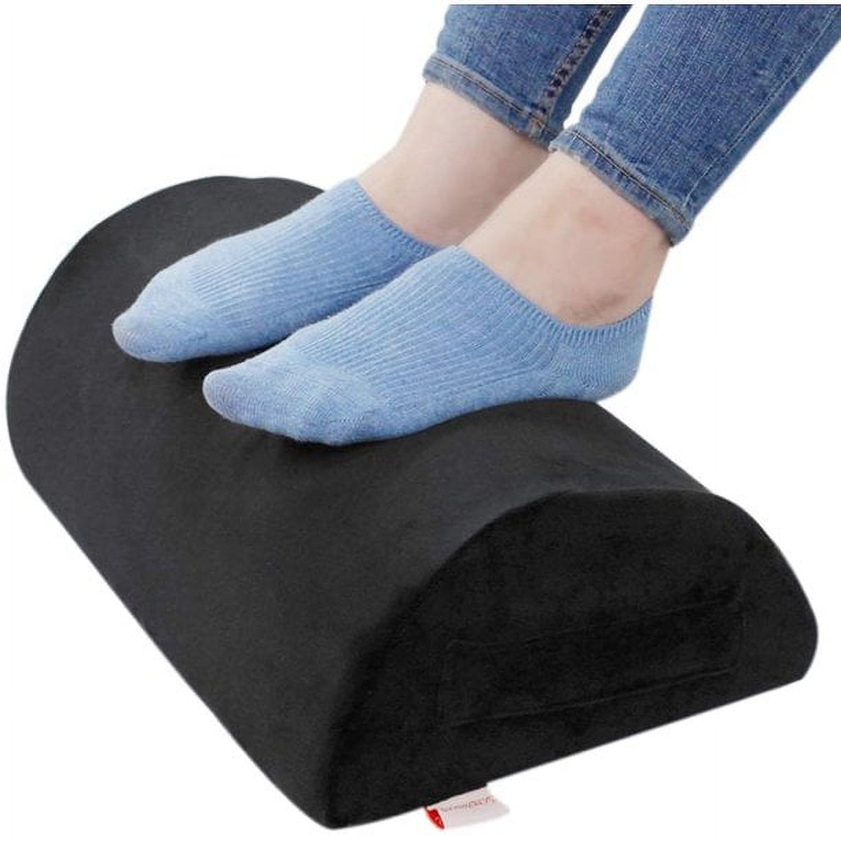 Ergonomic Foot Rest Cushion Under Desk with High Rebound Ergonomic Foam Non-Slip Half-Cylinder Footstool Footrest Ottoman for Home Office Desk Airplane Travel (Black) - image 1 of 8