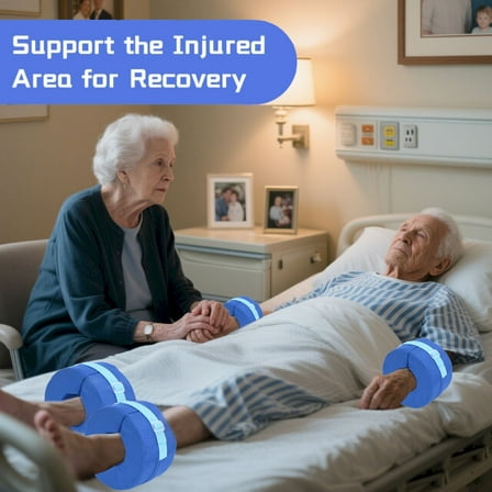 Ergonomic Foot Rest Pillow (Ankle Elevation Cushion, Recovery Foam Wedge), Medical-Grade Foam Cushions Relieve Ankle Pressure, With Zipper Removable Cover Wedge, By Meiiso