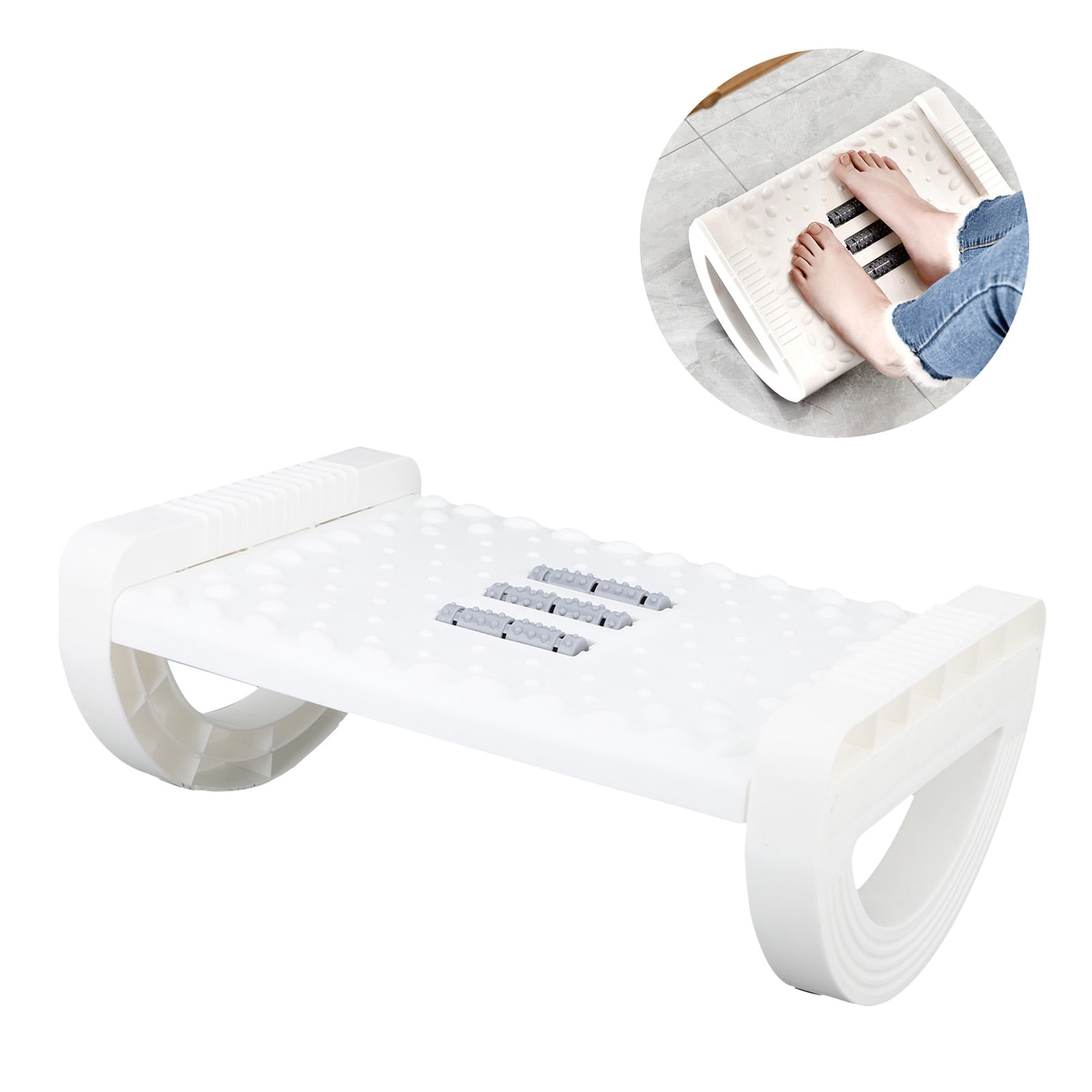 Under Desk Rocker Ergonomic Foot Rest Under Desk, Rocking Stool With Roller Massage For ...