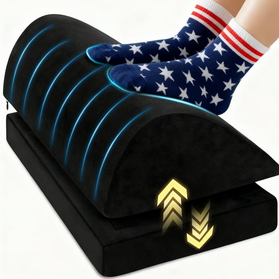 Ergonomic Foot Rest for Desk Workers  Memory Foam, Height Adjustable, with Pocket  Perfect Gift for Home Office Comfort