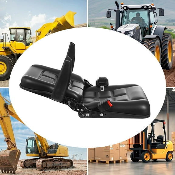 Ergonomic Forklift Seat with Adjustable Armrests and Backrest, Durable PVC Leather, Ideal for Comfort and Safety in UTVs, ATVs, and More