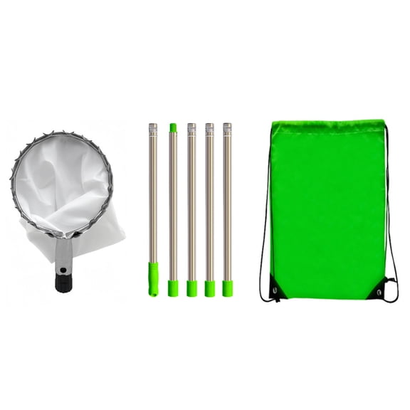 Ergonomic Fruit Gathering Stainless Steel Telescoping Picker With Net Bag For Citrus Garden Use