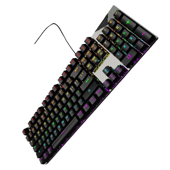 Ergonomic Full Size Wireds Gaming Keyboards Blue Switches ABS Keycaps RGBs Backlits