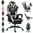 thumbnail image 1 of VIOLHEDO High-Back Gaming Chair PU Ergonomic Racing Swivel Chair with Lumbar Support Footrest White, 1 of 8