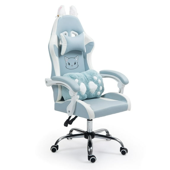 ALEAVIC Gaming Chair Height Adjustable Swivel Computer Chair, Blue