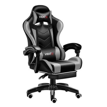Ergonomic High Back Gaming Chair with Lumbar Support and Footrest - Racing Style PU Leather Office Chair for Adults and Teens