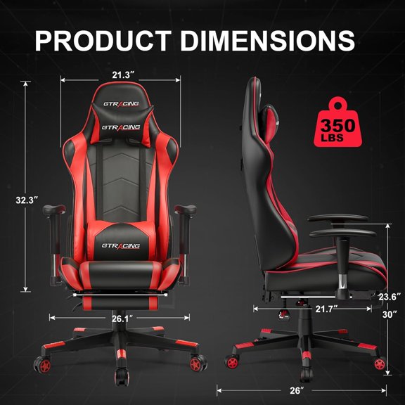 Ergonomic Gaming Chair with Footrest High Back Adjustable Computer Desk Chair for Office and Home Use