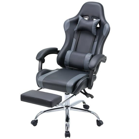 Ergonomic Gaming Chair with Headrest & Lumbar Support,Reclines 90°-135°,Racing Style Office/Gaming Chair for Home or Office Use,Black-Gray