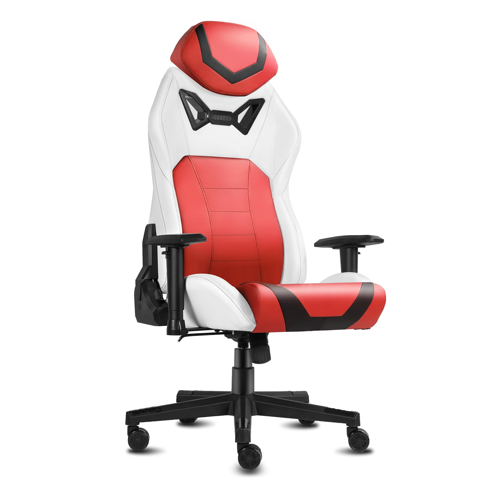 Ergonomic Gaming Chairs for Adults with High-Density Memory Foam | Swivel Comfortable Office Chair, Big and Tall Video Game Chair, High Back Computer Chair for Home, Office, Red White