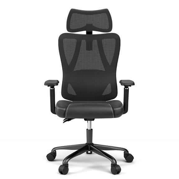 Ergonomic Gaming Office Chair with Breathable Mesh Backrest, PVC Seat Cushion, Adjustable Armrest & Headrest, 4D Lumbar Support, and Synchro Reclining Function-ACGAM CG-5455M