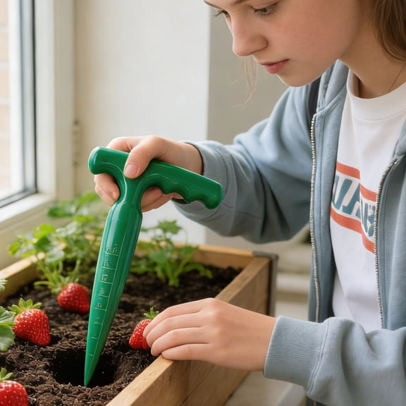 Ergonomic Garden Dibber Tool For Seed Planting & Seedling Transplanting, Long-Handle Dibber For Hole Digging & Seedling Transplanting, Garden Tool For Gardeners & Plant