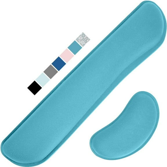 Ergonomic Gel Memory Foam Keyboard Wrist Rest & Mousepad Rests for Computer, Typing, Laptop, Mouse Desk Pads Support Hand and Arm, 2 Piece Pad for Office and Travel