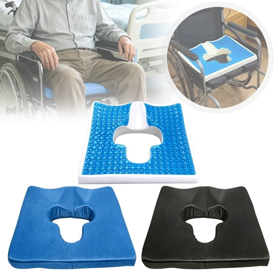 Ergonomic Gel Seat Cushion for Wheelchairs & Office Chairs, Pressure Relief Pad for Tailbone Support, 45×38cm