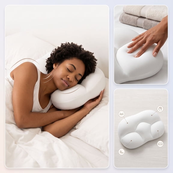 Ergonomic Geometric Egg Shaped Sleep Pillow, Breathable Cervical Support Pillow Core, Comfort Rest Cushion for Bedroom Nighttime Rest