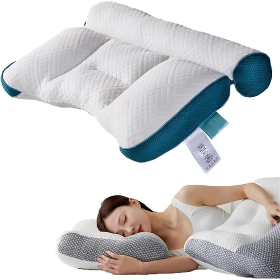 Ergonomic Goose Down Pillow, Sleep Enhancing Cervical Support Comfort Goose Down Pillow, Cervical Support Comfortable Goose Down Pillow, Small Pillows for Sleeping