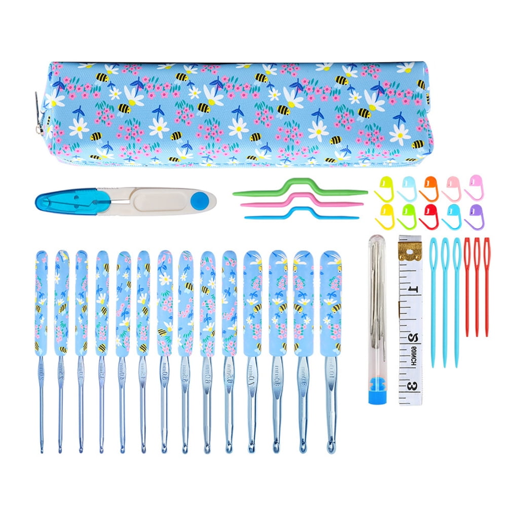 Ergonomic Grip Crochet Hook Set Crochet Needle for Crocheting Weaving Knitting