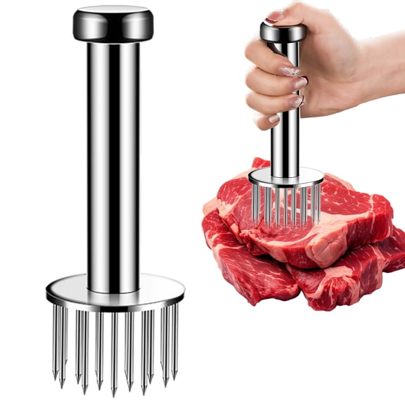Ergonomic Grip Meat Tenderizer Needle, 304 Stainless Steel Multi Needle Kitchen Tool for Beef Pork Poultry Prep