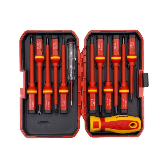 Ergonomic Grip Multipurpose 13 in 1 Insulated Screwdriver 1000V Heat Treated Steel Tool for Industrial Household Use