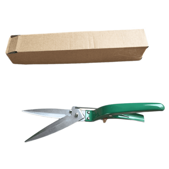 Ergonomic Handheld Grass Shears with Lock Switch, High Carbon Steel Sharp Blades Lawn Trimming Scissors for Home Garden & Small Yard