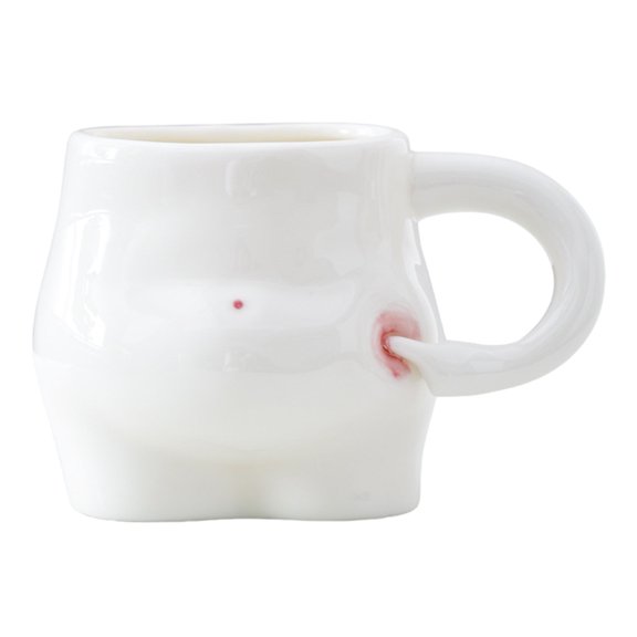 Ergonomic Handle Ceramic Squeeze Belly Cup Porcelain Milk Cup for Home Multipurpose Drinkware with Handle