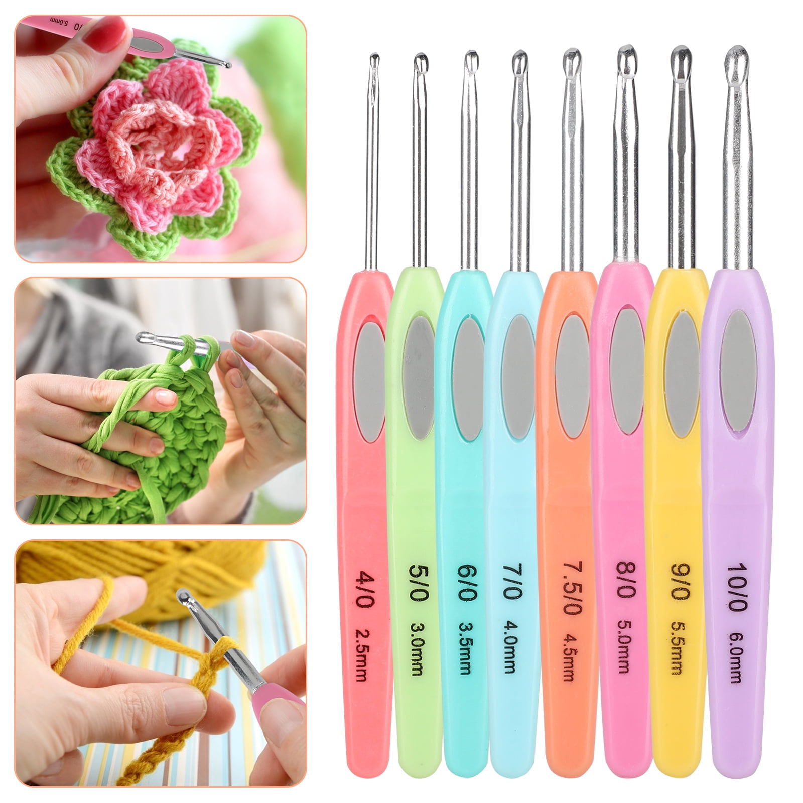 2.75mm Crochet Hook, Ergonomic Handle for Arthritic Hands, Soft Rubber Grip  Extra Long Knitting Needles for Beginners and Knitting Crocheting Yarn