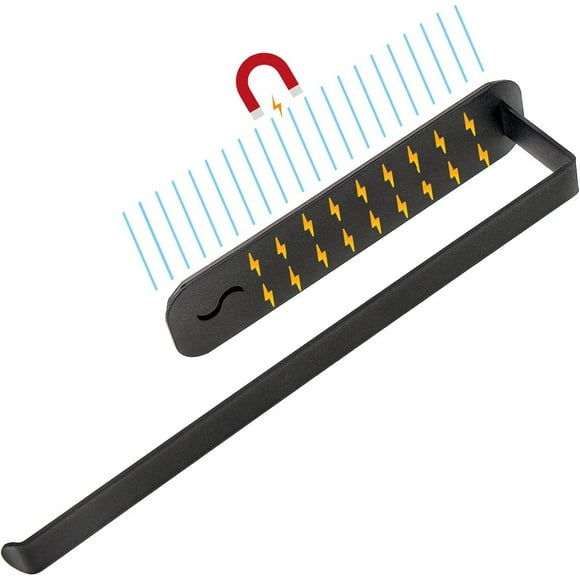 Ergonomic Handle Design Towel Holder Under Cabinet, Strong Adsorption (Magnetic) No Drilling Installation, Suitable for Refrigerator Microwave Standing or Wall Mounting