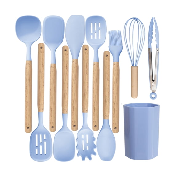 Ergonomic Handle Kitchen Utensils Set Silicone Materials Heat Resistant Up To 200C Safe Cooking Tool For Home Use