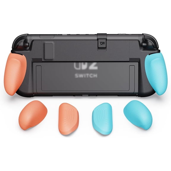 Ergonomic Hard Shell Replaceable Grips for Nintendo Switch 2-Red Blue
