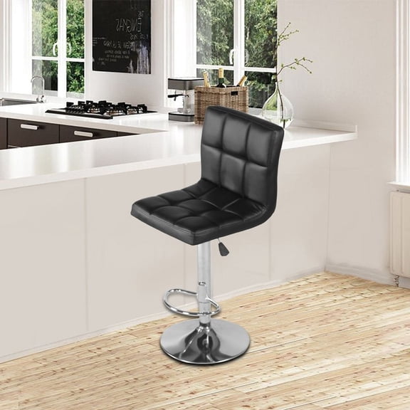 Ergonomic Height Adjustable Backrest Footrest Barstool Chair Kitchen Stool