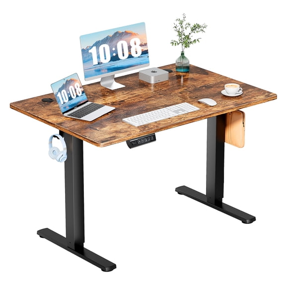 Ergonomic Height Adjustable Table with T-Shaped Metal Bracket Modern Computer Workstations