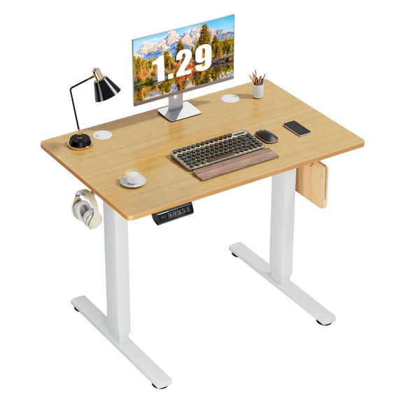 Ergonomic Height Adjustable Table with T-Shaped Metal Bracket Modern Computer Workstations