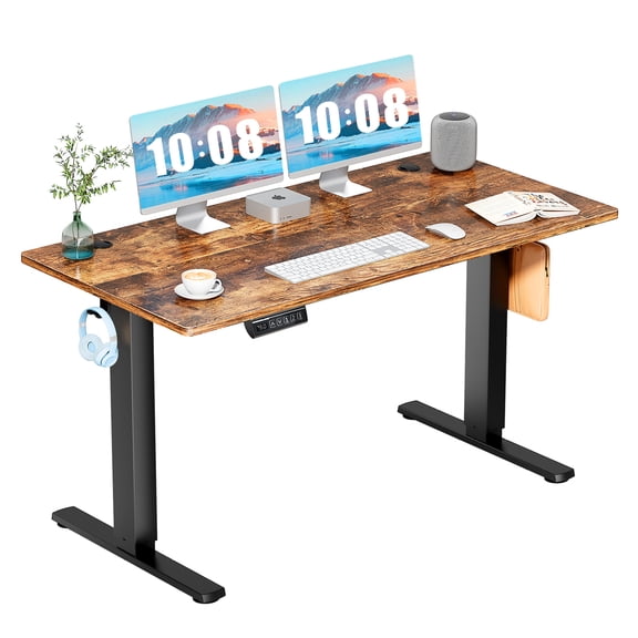 Ergonomic Height Adjustable Table with T-Shaped Metal Bracket Modern Computer Workstations