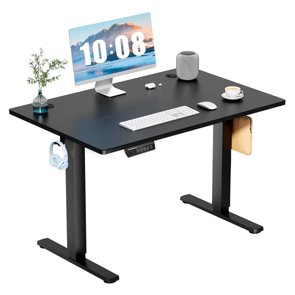 Ergonomic Height Adjustable Table with T-Shaped Metal Bracket Modern Computer Workstations