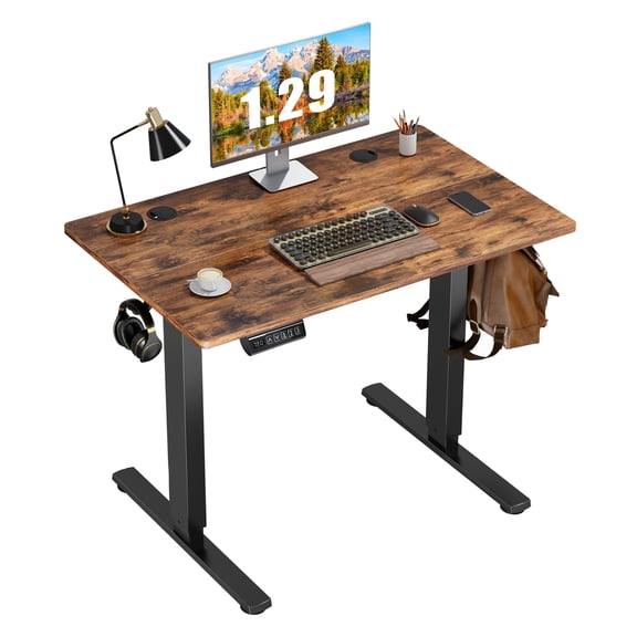Ergonomic Height Adjustable Table with T-Shaped Metal Bracket Modern Computer Workstations