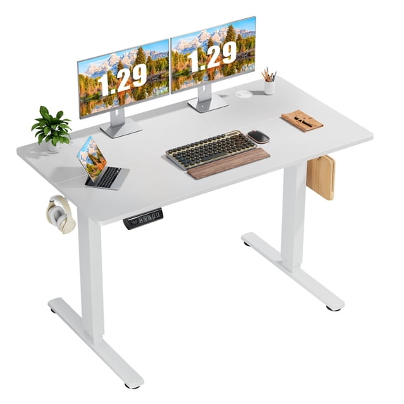 Ergonomic Height Adjustable Table with T-Shaped Metal Bracket Modern Computer Workstations