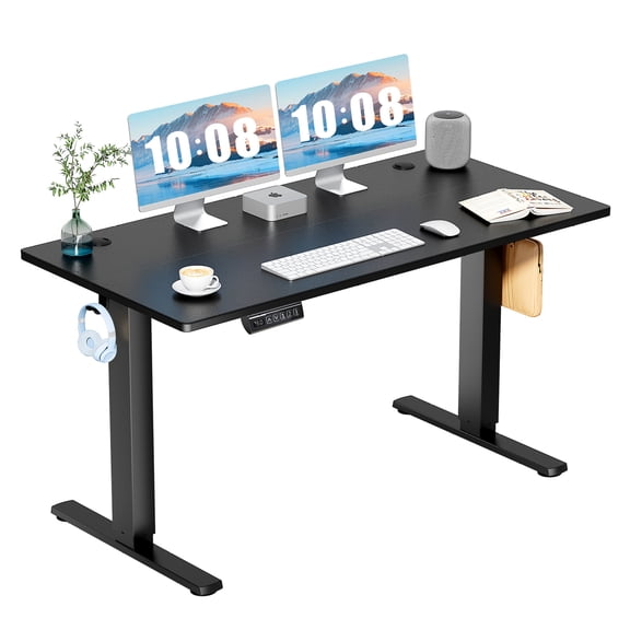 Ergonomic Height Adjustable Table with T-Shaped Metal Bracket Modern Computer Workstations