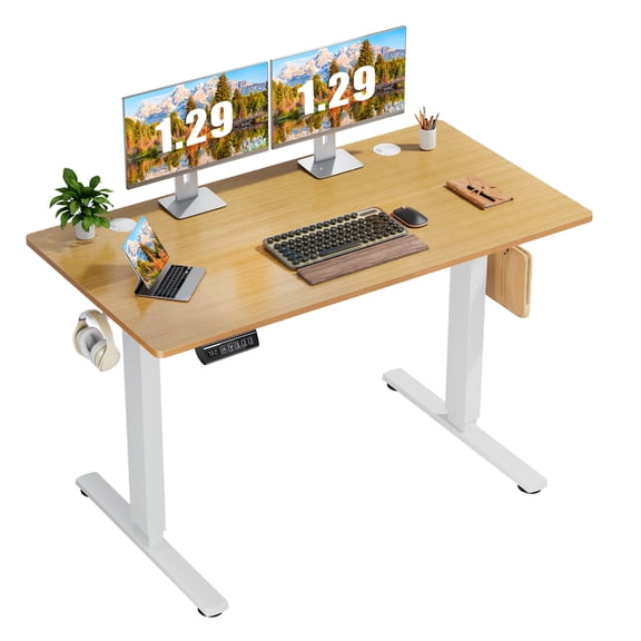 Ergonomic Height Adjustable Table with T-Shaped Metal Bracket Modern Computer Workstations