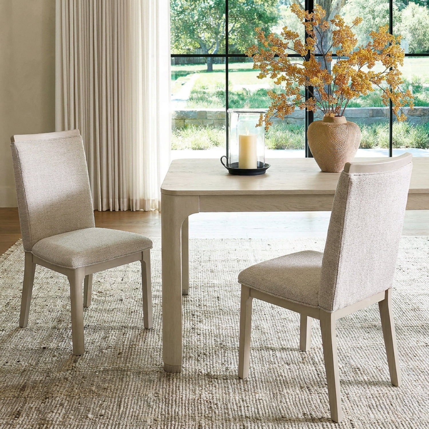 Ergonomic High Back Dining Chairs Set of 2 – Thick Cushion, 300lb Capacity