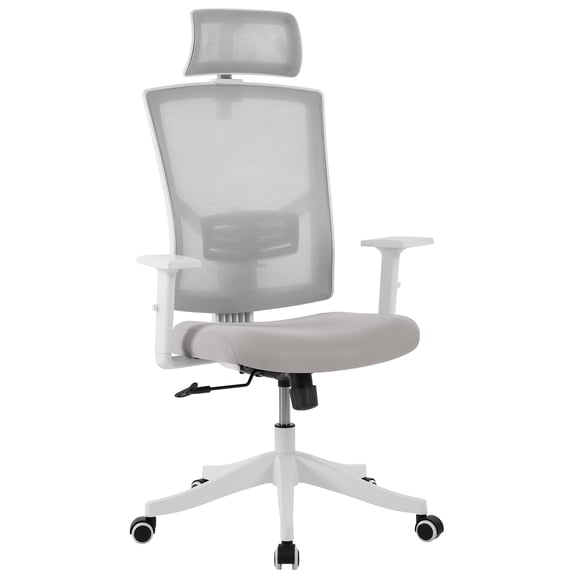 Ergonomic High Back Mesh Office Chair – Adjustable Headrest & Lumbar Support – Reclining Executive Computer Desk Chair with Turnover-Up Arms, Swivel Wheels – Comfortable, Breathable for Home Office