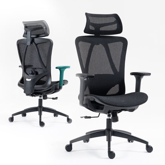 Ergonomic High Back Mesh Office Chair Adjustable Headrest Lumbar Support Swivel Desk Chair