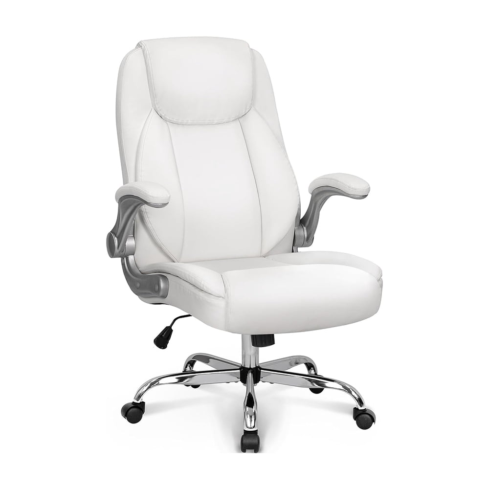 Ergonomic High Back Office Chair Faux Leather Executive Chair Padded ...