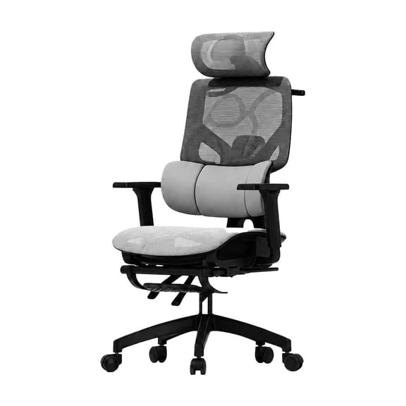 Ergonomic High-Back Mesh Office Chair with Footrest, 6D Adjustable Armrests and Lumbar Support, Reclining for Home Office or Gaming Room, Work