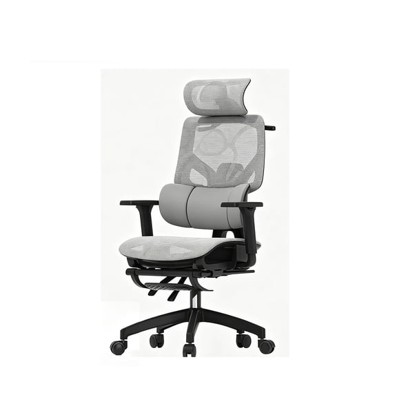 Ergonomic High-Back Office Chair With Footrest, 6D Adjustable Armrests and Lumbar Support, Cloud-Feel Mesh Desk Chair, Reclining Computer Chair For Home Office Or Gaming Room